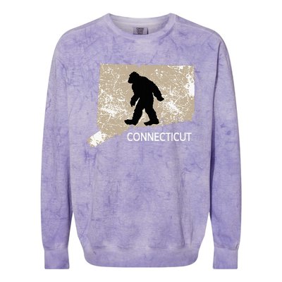 Funny Bigfoot I Believe Loves Connecticut Ct Sasquatch Colorblast Crewneck Sweatshirt