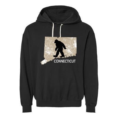 Funny Bigfoot I Believe Loves Connecticut Ct Sasquatch Garment-Dyed Fleece Hoodie