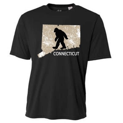 Funny Bigfoot I Believe Loves Connecticut Ct Sasquatch Cooling Performance Crew T-Shirt