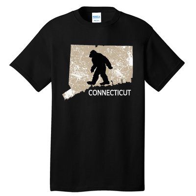 Funny Bigfoot I Believe Loves Connecticut Ct Sasquatch Tall T-Shirt