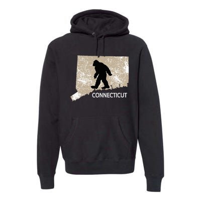 Funny Bigfoot I Believe Loves Connecticut Ct Sasquatch Premium Hoodie