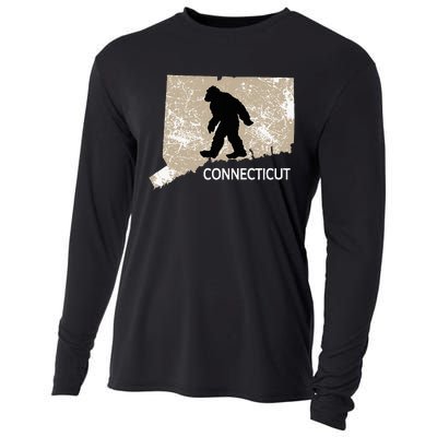 Funny Bigfoot I Believe Loves Connecticut Ct Sasquatch Cooling Performance Long Sleeve Crew