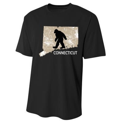 Funny Bigfoot I Believe Loves Connecticut Ct Sasquatch Performance Sprint T-Shirt