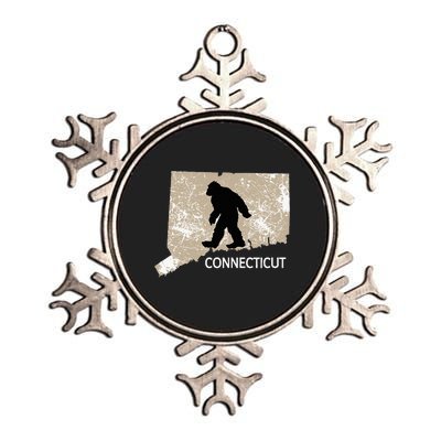 Funny Bigfoot I Believe Loves Connecticut Ct Sasquatch Metallic Star Ornament