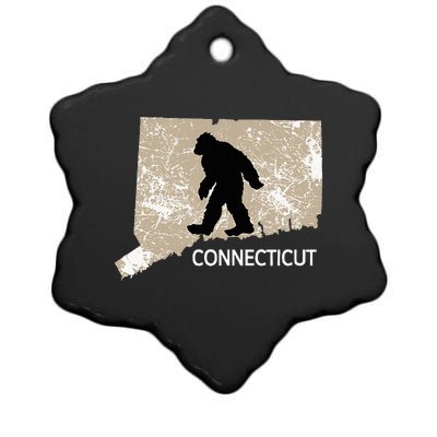 Funny Bigfoot I Believe Loves Connecticut Ct Sasquatch Ceramic Star Ornament