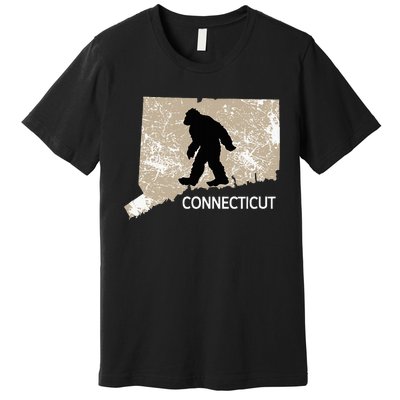 Funny Bigfoot I Believe Loves Connecticut Ct Sasquatch Premium T-Shirt