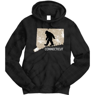 Funny Bigfoot I Believe Loves Connecticut Ct Sasquatch Tie Dye Hoodie