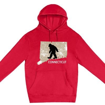 Funny Bigfoot I Believe Loves Connecticut Ct Sasquatch Premium Pullover Hoodie