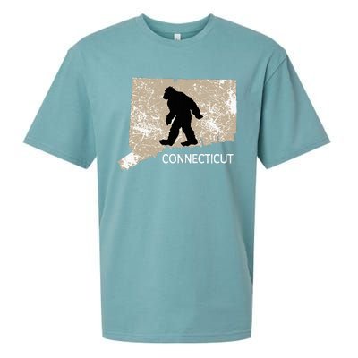 Funny Bigfoot I Believe Loves Connecticut Ct Sasquatch Sueded Cloud Jersey T-Shirt