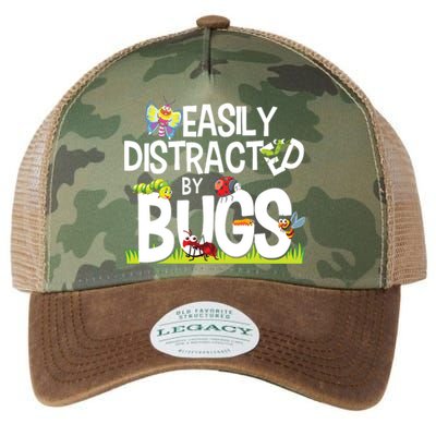 Funny Bug Insects Easily Distracted By Bugs Science Legacy Tie Dye Trucker Hat