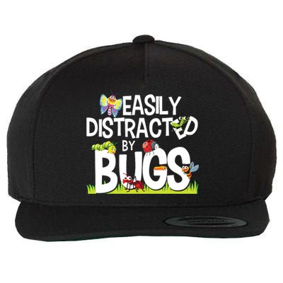 Funny Bug Insects Easily Distracted By Bugs Science Wool Snapback Cap