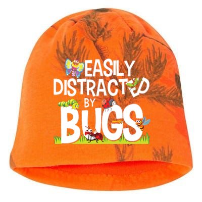 Funny Bug Insects Easily Distracted By Bugs Science Kati - Camo Knit Beanie