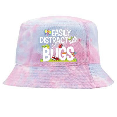 Funny Bug Insects Easily Distracted By Bugs Science Tie-Dyed Bucket Hat