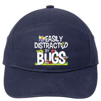 Funny Bug Insects Easily Distracted By Bugs Science 7-Panel Snapback Hat