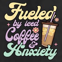 Fueled By Iced Coffee And Anxiety Funny Coffee Lover 11oz C Handle Ceramic Mug