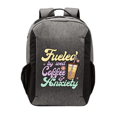 Fueled By Iced Coffee And Anxiety Funny Coffee Lover Vector Backpack