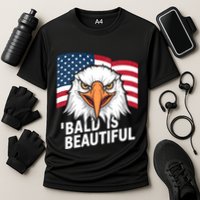 Funny Bald Is Beautiful Independence Day 4th July Eagle Gift Cooling Performance Crew T-Shirt