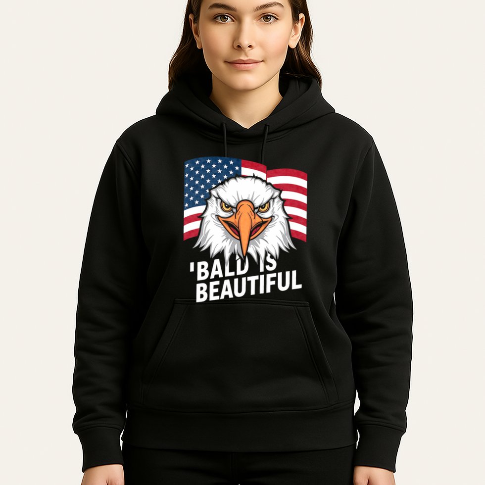 Funny Bald Is Beautiful Independence Day 4th July Eagle Gift Hoodie