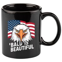 Funny Bald Is Beautiful Independence Day 4th July Eagle Gift 11oz C Handle Ceramic Mug