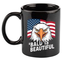 Funny Bald Is Beautiful Independence Day 4th July Eagle Gift 11oz C Handle Ceramic Mug