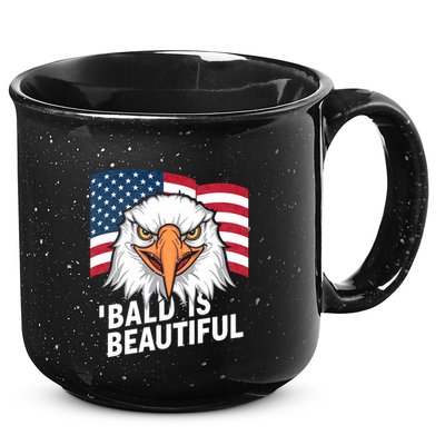 Funny Bald Is Beautiful Independence Day 4th July Eagle Gift 15oz Campfire Ceramic Mug