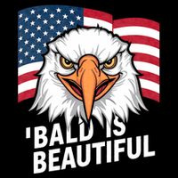Funny Bald Is Beautiful Independence Day 4th July Eagle Gift 16 in Basic Backpack