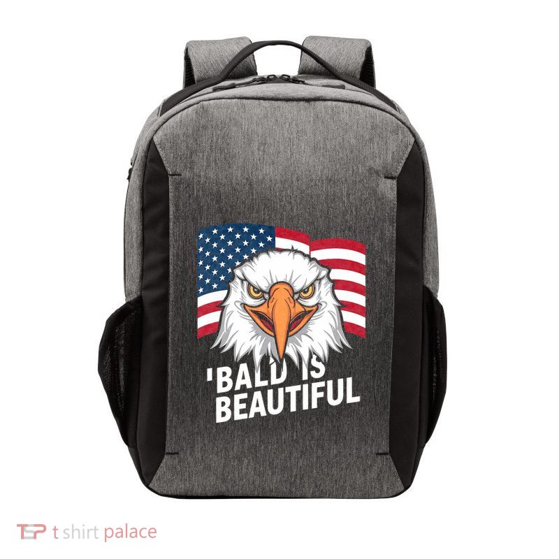 Funny Bald Is Beautiful Independence Day 4th July Eagle Gift Vector Backpack