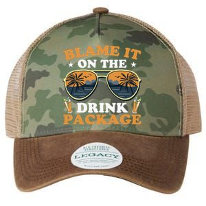 Funny Blame It On The Drink Package Cruise Ship Legacy Tie Dye Trucker Hat