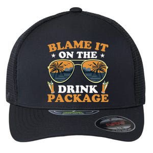 Funny Blame It On The Drink Package Cruise Ship Flexfit Unipanel Trucker Cap