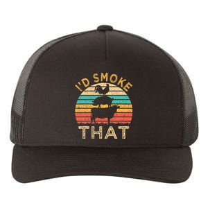 Funny BBQ Id Smoke That Barbeque Retro Grilling Yupoong Adult 5-Panel Trucker Hat