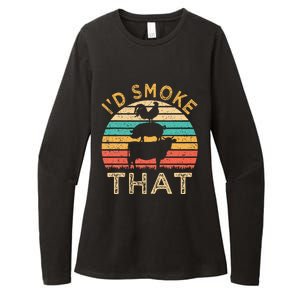 Funny BBQ Id Smoke That Barbeque Retro Grilling Womens CVC Long Sleeve Shirt