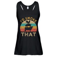 Funny BBQ Id Smoke That Barbeque Retro Grilling Ladies Essential Flowy Tank