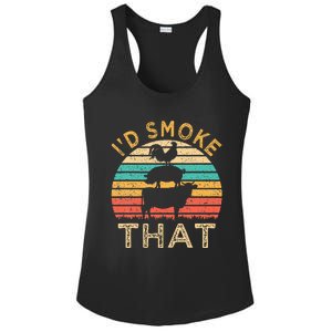 Funny BBQ Id Smoke That Barbeque Retro Grilling Ladies PosiCharge Competitor Racerback Tank