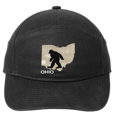 Funny Bigfoot I Believe Loves Ohio Oh Sasquatch 7-Panel Snapback Hat