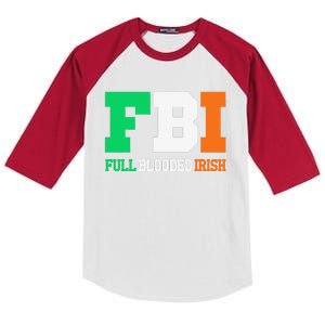 Full Blooded Irish Saint Patrick's Day Apparel Kids Colorblock Raglan Jersey