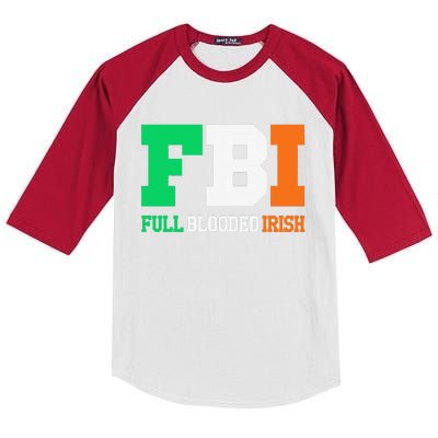 Full Blooded Irish Saint Patrick's Day Apparel Kids Colorblock Raglan Jersey