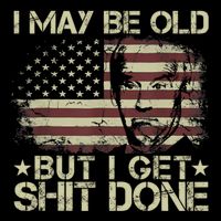 Funny Biden I May Be Old But I Get Shit Done 16 in Basic Backpack