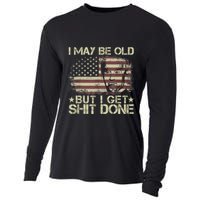 Funny Biden I May Be Old But I Get Shit Done Cooling Performance Long Sleeve Crew