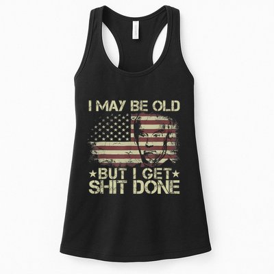 Funny Biden I May Be Old But I Get Shit Done Womens Tank Top