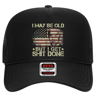 Funny Biden I May Be Old But I Get Shit Done Trucker Hat