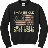 Funny Biden I May Be Old But I Get Shit Done Kids Sweatshirt