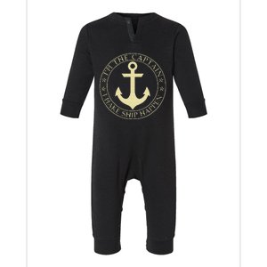 Funny Boater Im The Captain I Make Ship Happen Boating Infant Fleece One Piece