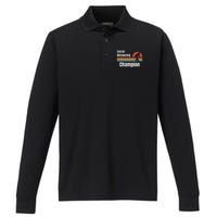 Funny Bigfoot I Was Social Distancing Before It Was Cool Performance Long Sleeve Polo