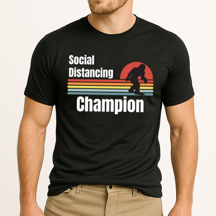 Funny Bigfoot I Was Social Distancing Before It Was Cool Performance Shirt