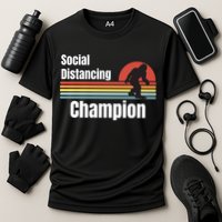 Funny Bigfoot I Was Social Distancing Before It Was Cool Performance Shirt