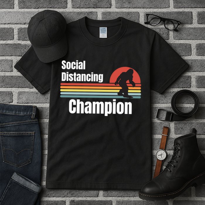Funny Bigfoot I Was Social Distancing Before It Was Cool Tall T-Shirt