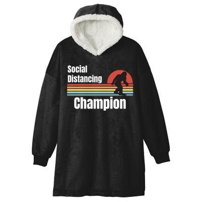 Funny Bigfoot I Was Social Distancing Before It Was Cool Hooded Wearable Blanket