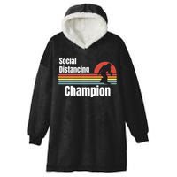 Funny Bigfoot I Was Social Distancing Before It Was Cool Hooded Wearable Blanket