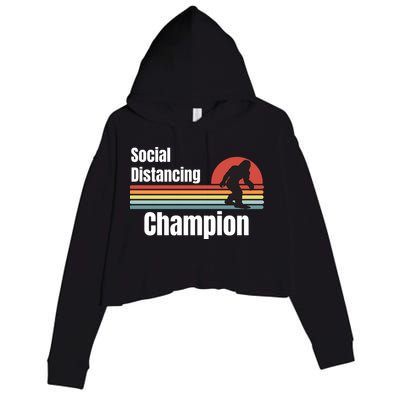 Funny Bigfoot I Was Social Distancing Before It Was Cool Crop Fleece Hoodie