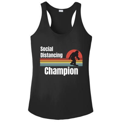 Funny Bigfoot I Was Social Distancing Before It Was Cool Ladies PosiCharge Competitor Racerback Tank